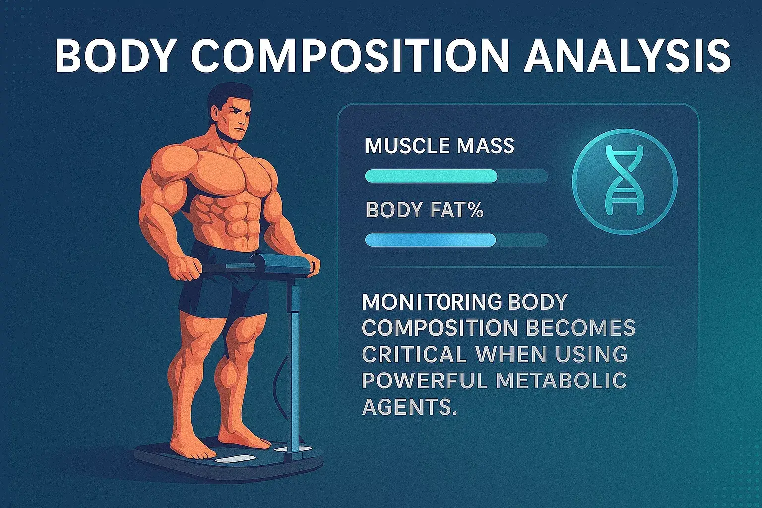 Bodybuilder having body composition analysis