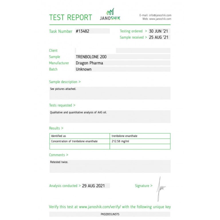 trenbolone 200 lab test result