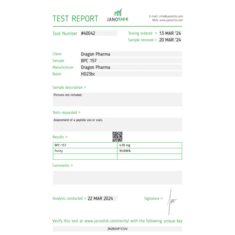 bpc 157 lab test result 2024-03-22