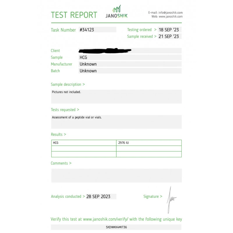 hcg 2500 lab test result