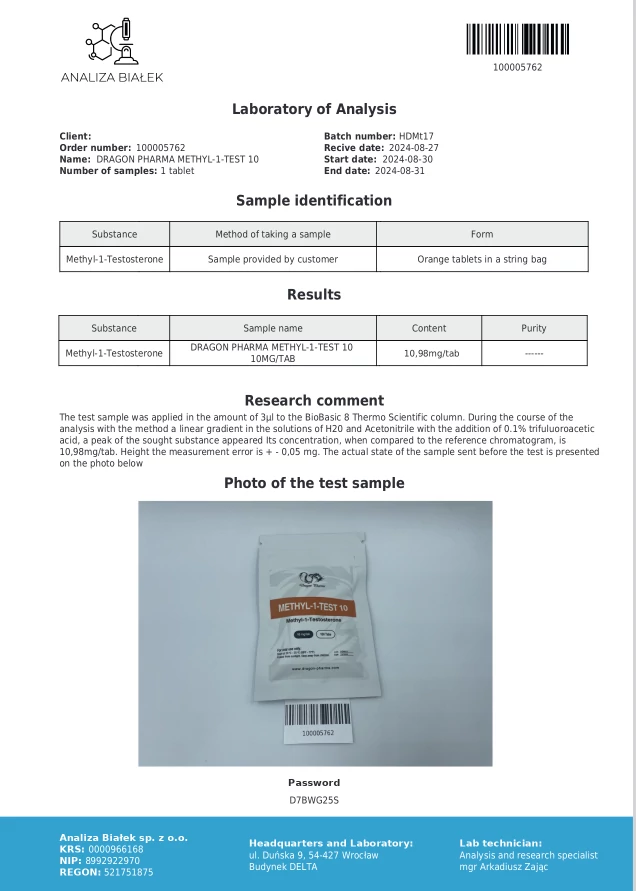 methyl-1-test 10 lab test result