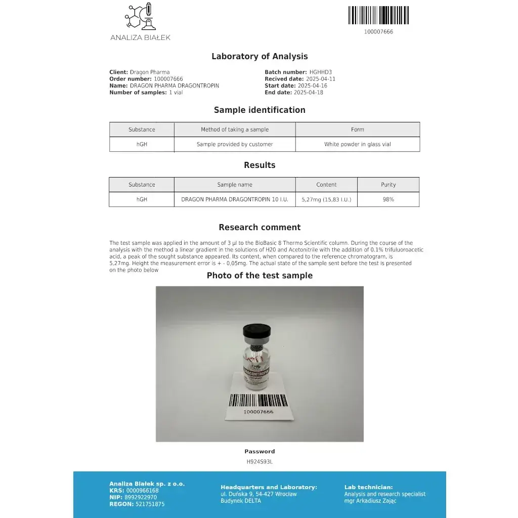 Dragontropin HGH 100 IU Dragontropin HGH 100 IU